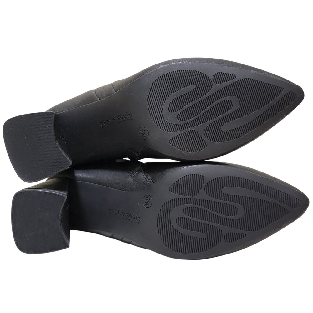 Gentle Souls Danbury Pointed Toe Block Heel Ankle Booties Size US 6M Black - Picture 4 of 5
